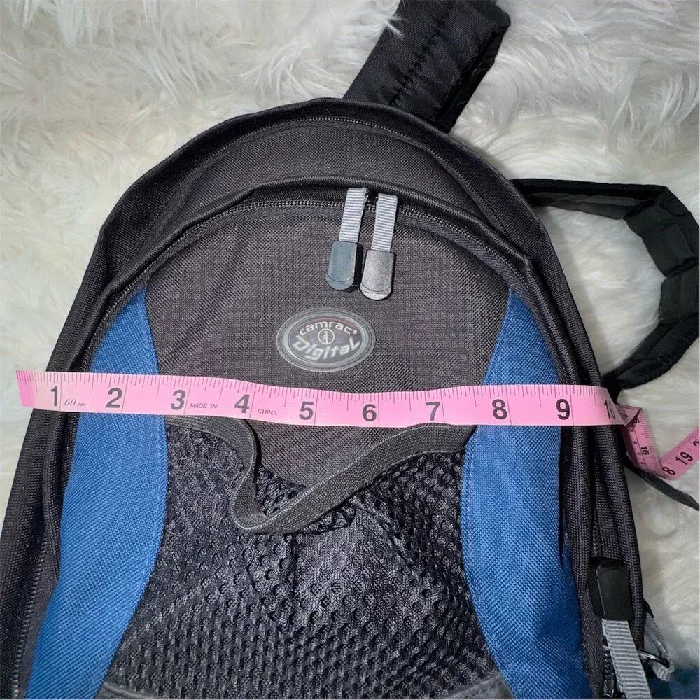 Tamrac Camera Backpack Bag Black/Blue Padded Straps Zippered Compartments Travel